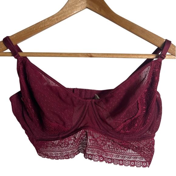 Free People Maroon Intimately Underwire Bra Size 36DD - Picture 1 of 5